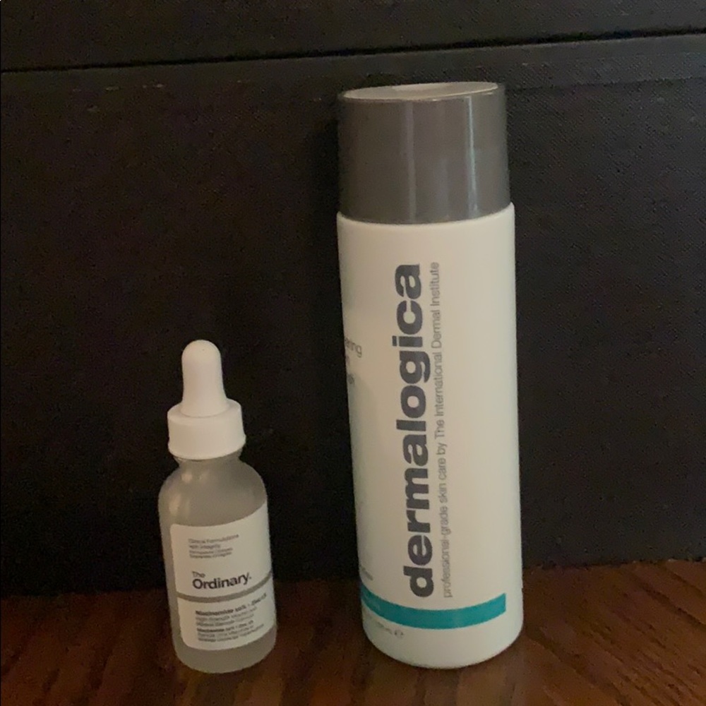 Dermalogica skin wash and the Ordinary with zinc